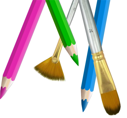 Coloured pencils piled upon each other